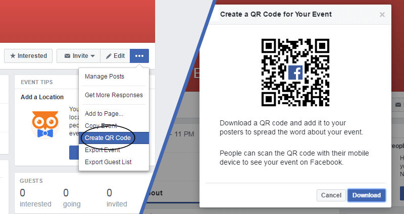facebook event qr code